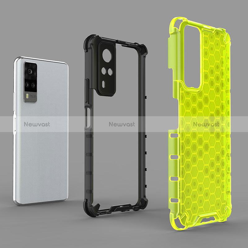 Silicone Transparent Frame Case Cover 360 Degrees AM1 for Vivo Y31 (2021)