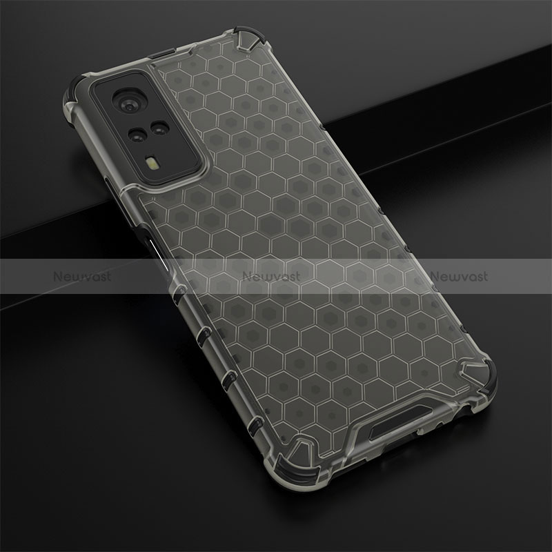 Silicone Transparent Frame Case Cover 360 Degrees AM1 for Vivo Y31 (2021) Black