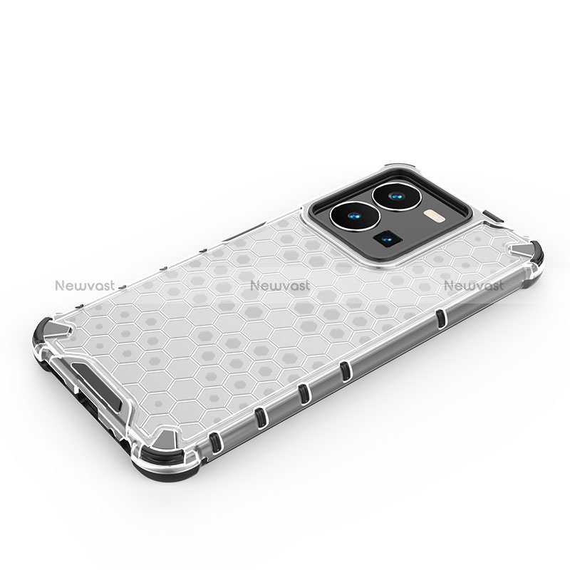 Silicone Transparent Frame Case Cover 360 Degrees AM1 for Vivo Y35 4G