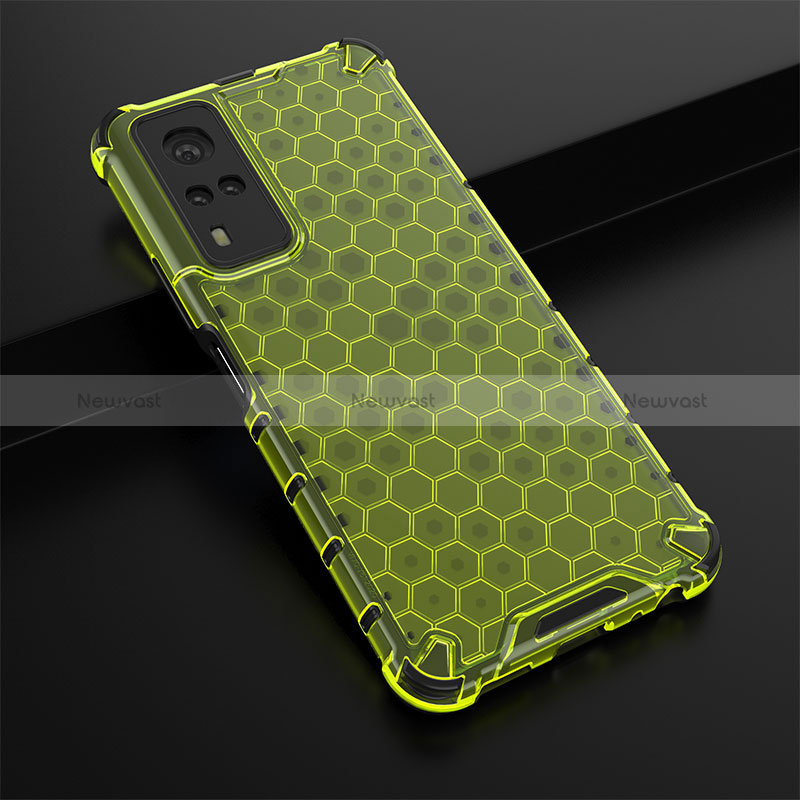 Silicone Transparent Frame Case Cover 360 Degrees AM1 for Vivo Y51 (2021) Green