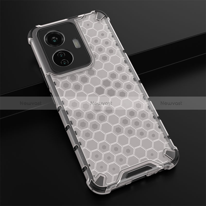 Silicone Transparent Frame Case Cover 360 Degrees AM1 for Vivo Y55 4G White