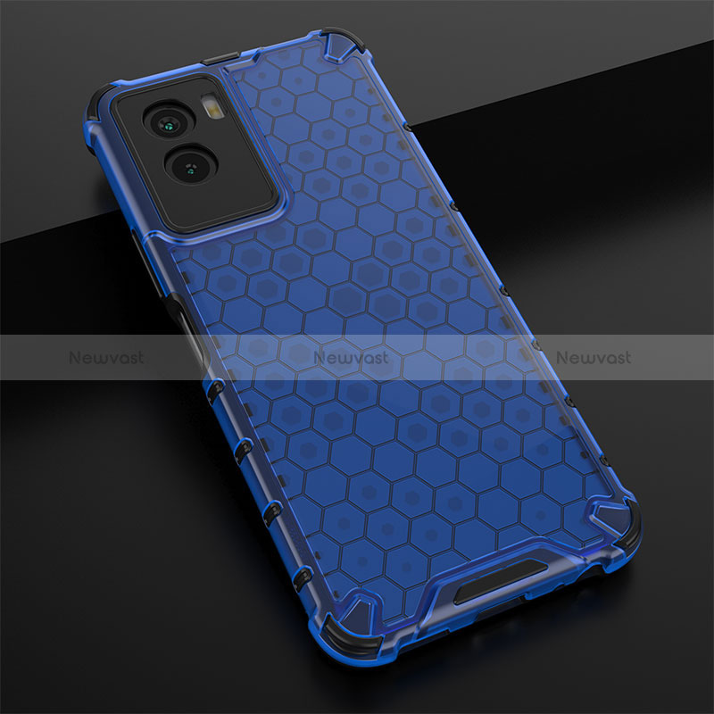 Silicone Transparent Frame Case Cover 360 Degrees AM1 for Vivo Y55s (2021) Blue