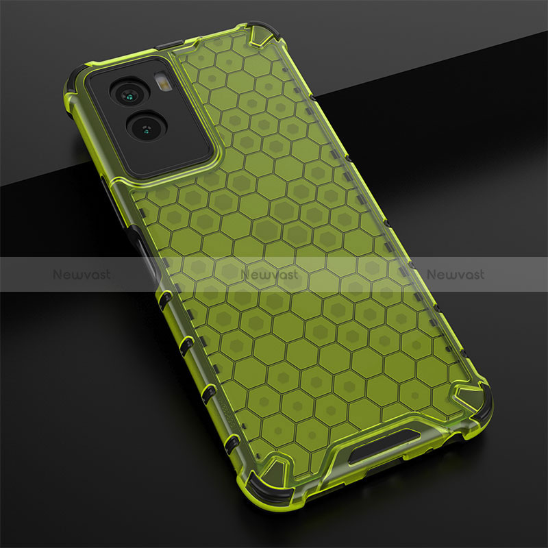 Silicone Transparent Frame Case Cover 360 Degrees AM1 for Vivo Y55s (2021) Green