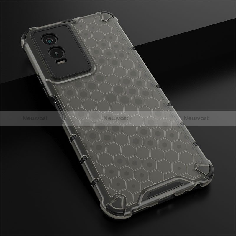 Silicone Transparent Frame Case Cover 360 Degrees AM1 for Vivo Y74s 5G