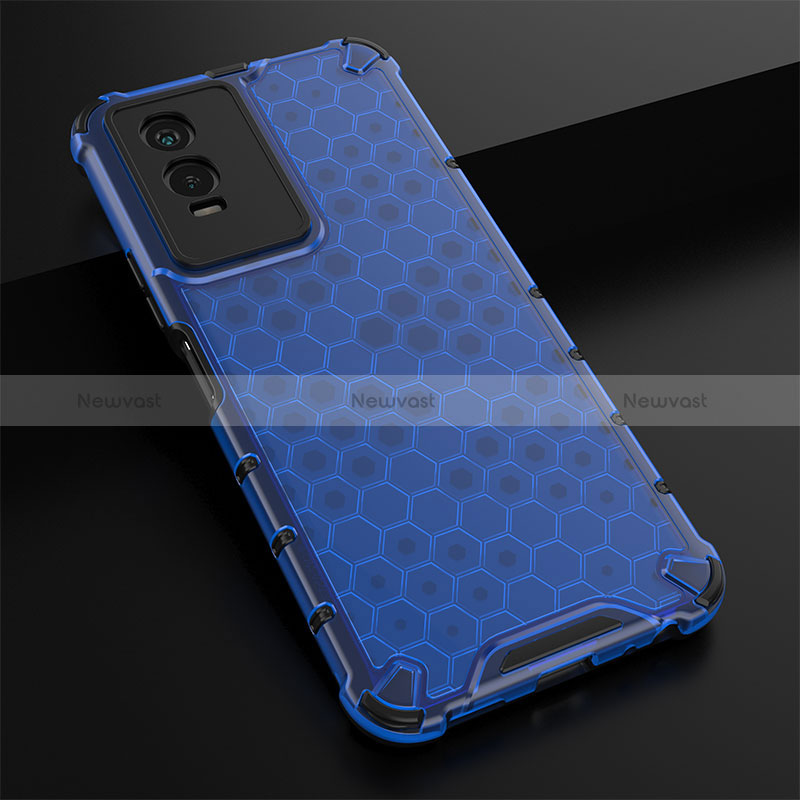 Silicone Transparent Frame Case Cover 360 Degrees AM1 for Vivo Y74s 5G