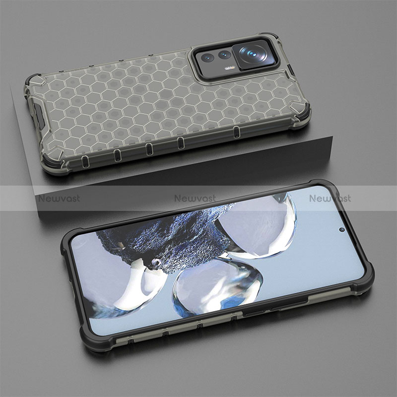 Silicone Transparent Frame Case Cover 360 Degrees AM1 for Xiaomi Mi 12T Pro 5G Black