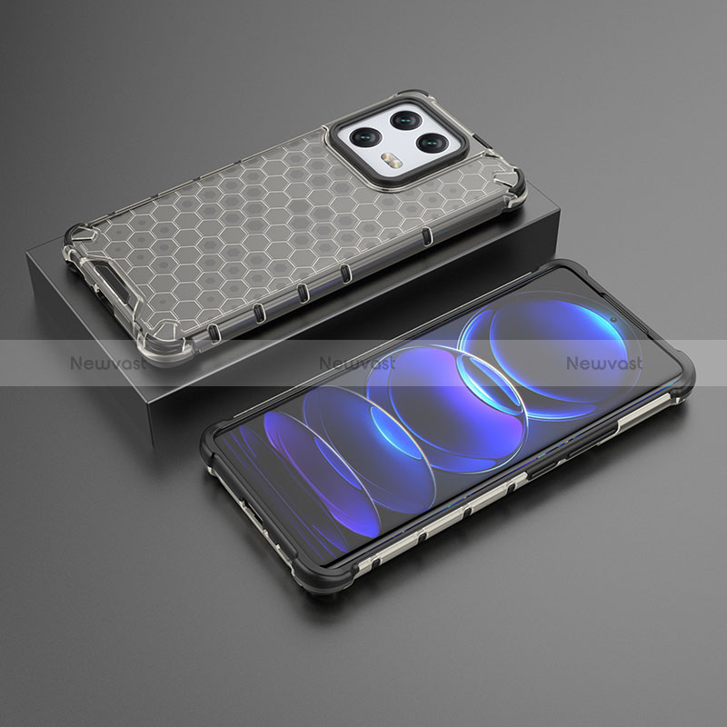 Silicone Transparent Frame Case Cover 360 Degrees AM1 for Xiaomi Mi 13 Pro 5G Black