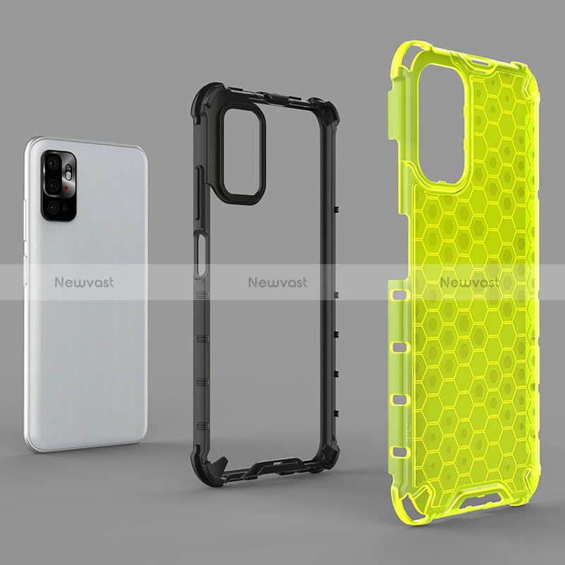 Silicone Transparent Frame Case Cover 360 Degrees AM1 for Xiaomi POCO M3 Pro 5G