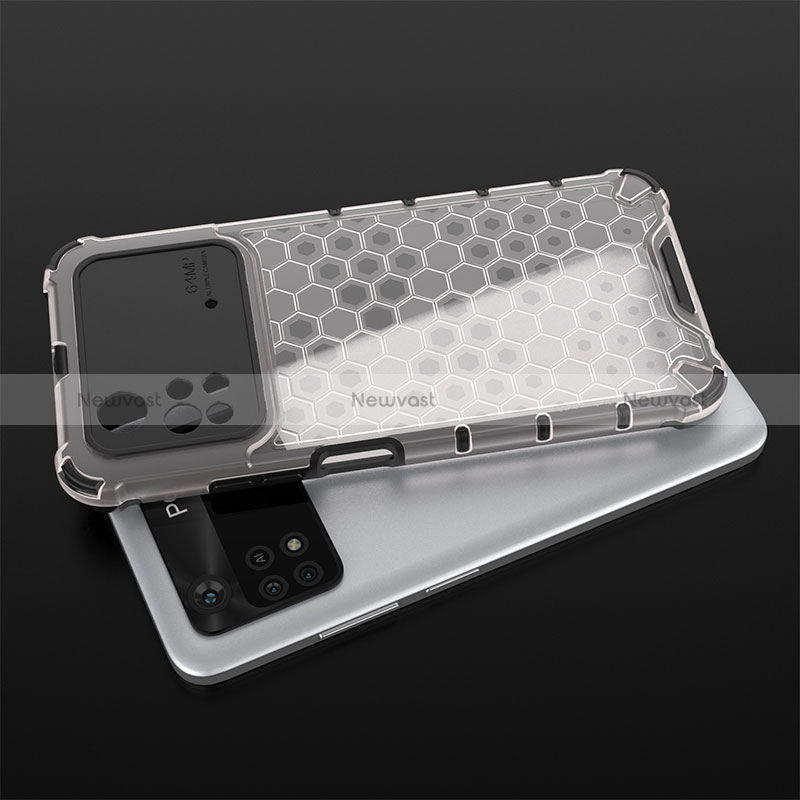 Silicone Transparent Frame Case Cover 360 Degrees AM1 for Xiaomi Poco M4 Pro 4G