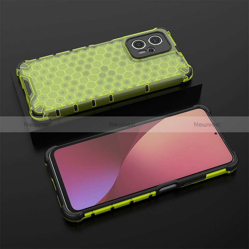 Silicone Transparent Frame Case Cover 360 Degrees AM1 for Xiaomi Poco X4 GT 5G Green