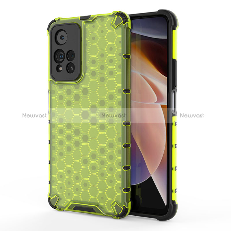 Silicone Transparent Frame Case Cover 360 Degrees AM1 for Xiaomi Poco X4 NFC Green