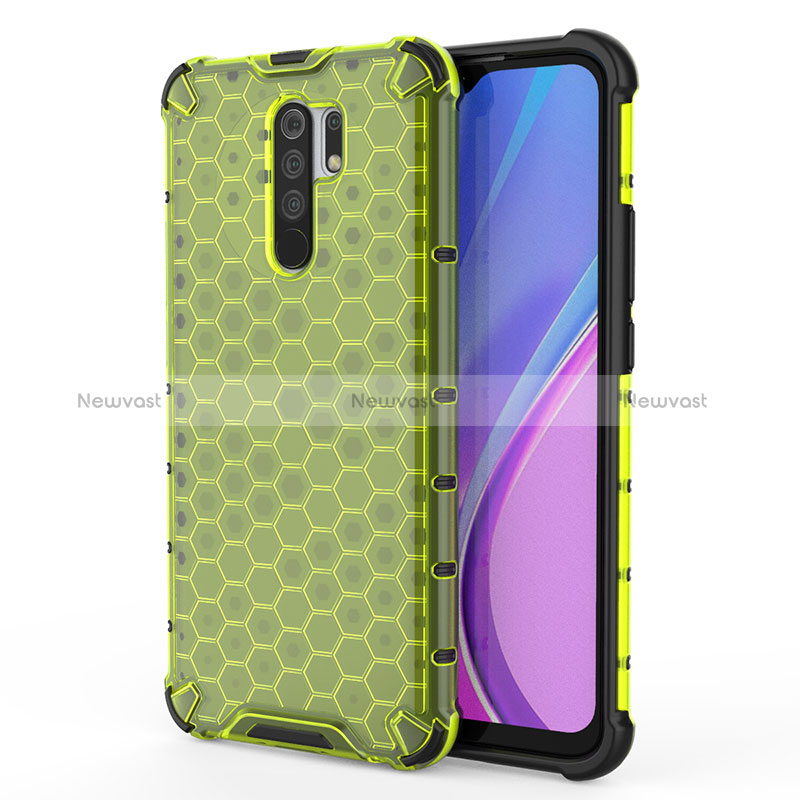 Silicone Transparent Frame Case Cover 360 Degrees AM1 for Xiaomi Redmi 9 Green