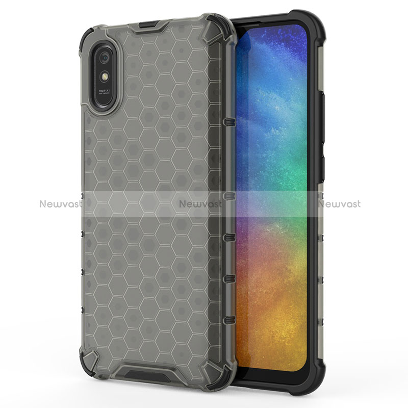 Silicone Transparent Frame Case Cover 360 Degrees AM1 for Xiaomi Redmi 9AT Black