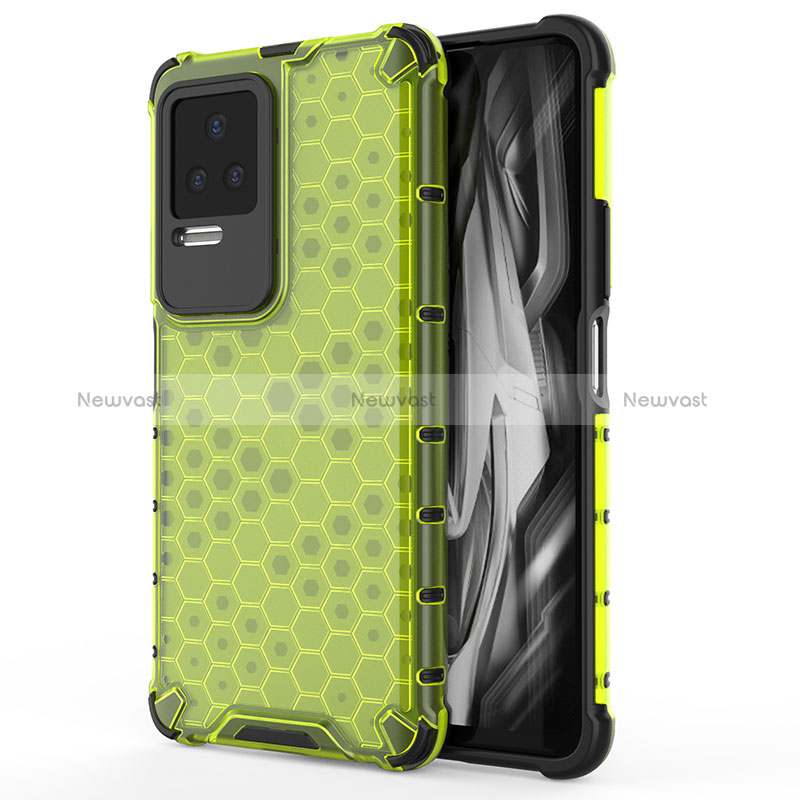 Silicone Transparent Frame Case Cover 360 Degrees AM1 for Xiaomi Redmi K50 Pro 5G Green