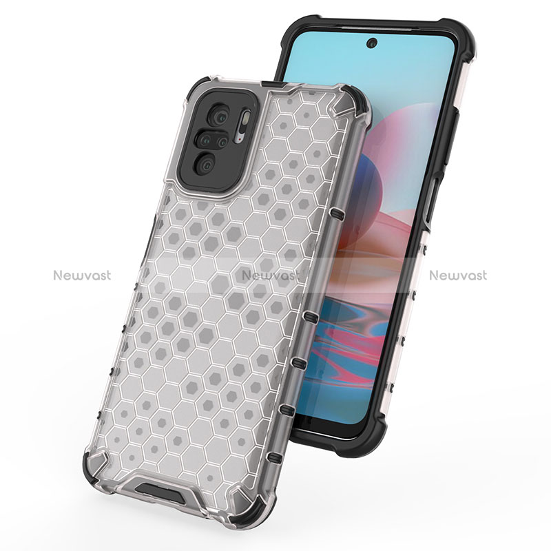 Silicone Transparent Frame Case Cover 360 Degrees AM1 for Xiaomi Redmi Note 10 4G