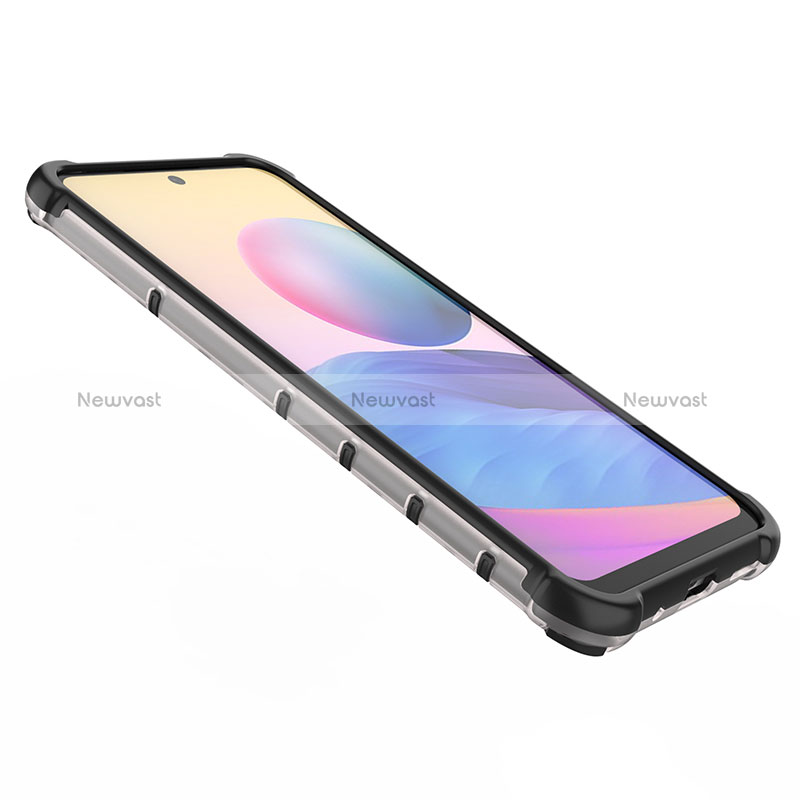 Silicone Transparent Frame Case Cover 360 Degrees AM1 for Xiaomi Redmi Note 10 5G