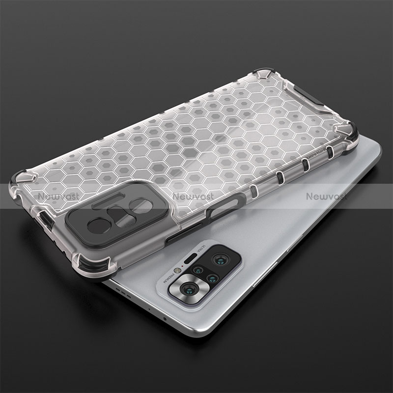 Silicone Transparent Frame Case Cover 360 Degrees AM1 for Xiaomi Redmi Note 10 Pro 4G