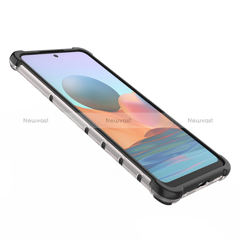 Silicone Transparent Frame Case Cover 360 Degrees AM1 for Xiaomi Redmi Note 10 Pro 4G