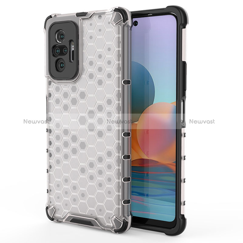 Silicone Transparent Frame Case Cover 360 Degrees AM1 for Xiaomi Redmi Note 10 Pro 4G