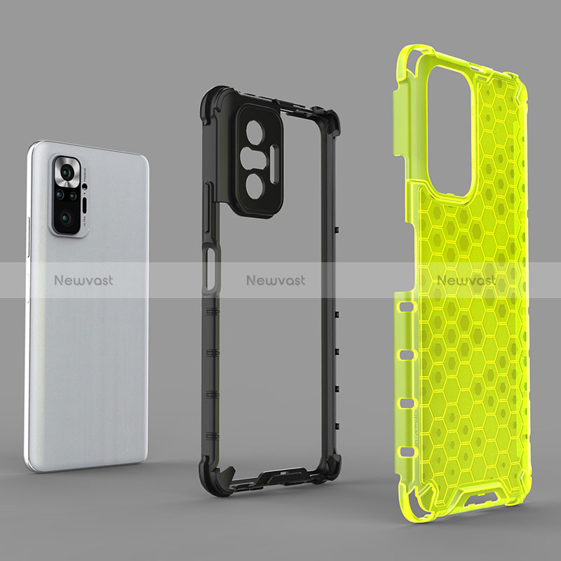 Silicone Transparent Frame Case Cover 360 Degrees AM1 for Xiaomi Redmi Note 10 Pro 4G