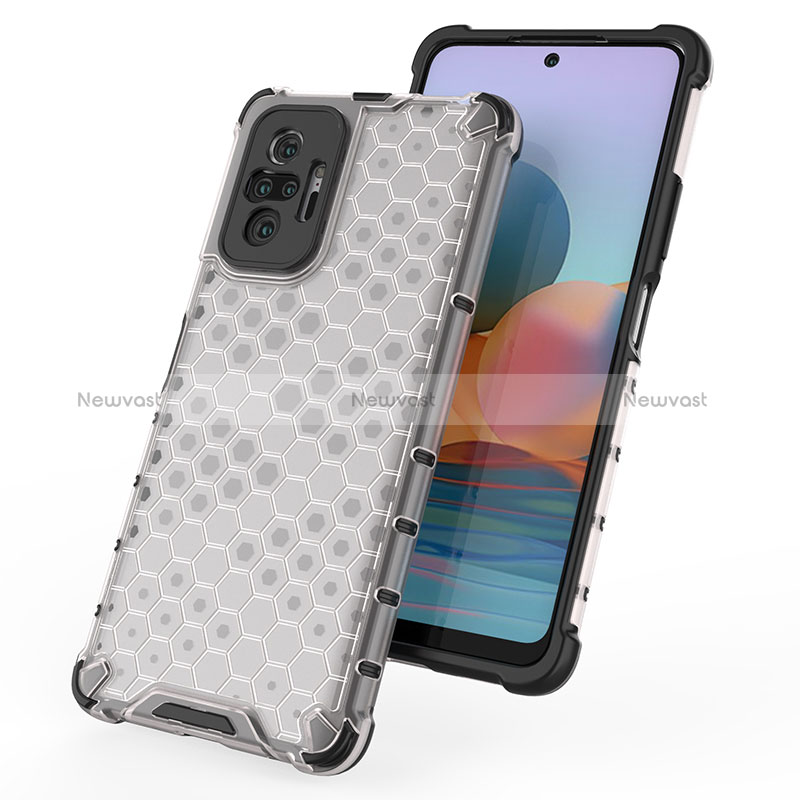 Silicone Transparent Frame Case Cover 360 Degrees AM1 for Xiaomi Redmi Note 10 Pro 4G