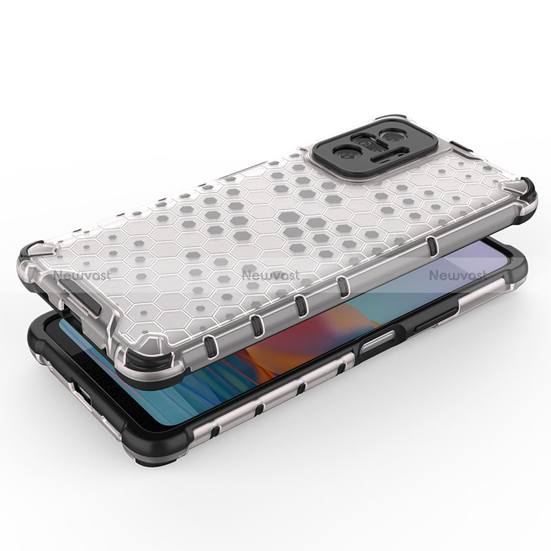 Silicone Transparent Frame Case Cover 360 Degrees AM1 for Xiaomi Redmi Note 10 Pro Max