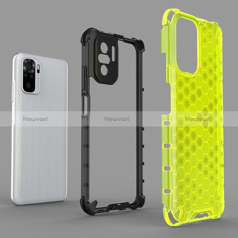 Silicone Transparent Frame Case Cover 360 Degrees AM1 for Xiaomi Redmi Note 10S 4G