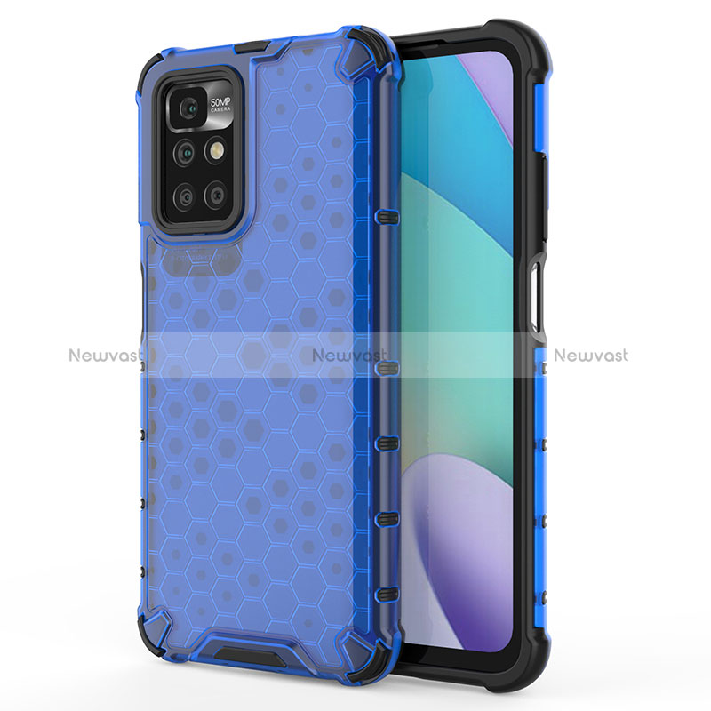 Silicone Transparent Frame Case Cover 360 Degrees AM1 for Xiaomi Redmi Note 11 4G (2021) Blue