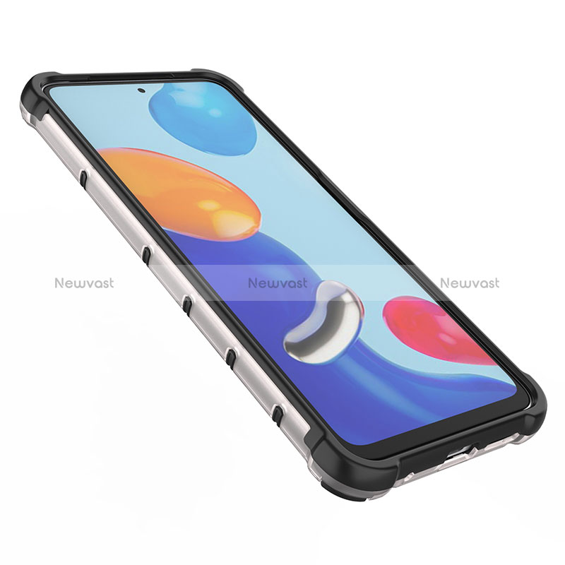 Silicone Transparent Frame Case Cover 360 Degrees AM1 for Xiaomi Redmi Note 11 4G (2022)