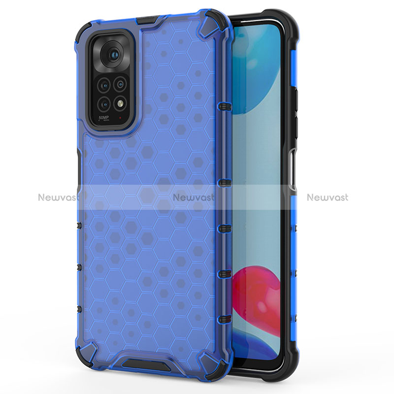 Silicone Transparent Frame Case Cover 360 Degrees AM1 for Xiaomi Redmi Note 11 4G (2022) Blue