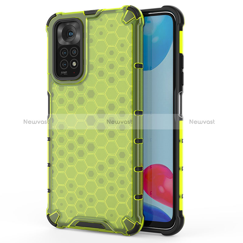 Silicone Transparent Frame Case Cover 360 Degrees AM1 for Xiaomi Redmi Note 11 4G (2022) Green