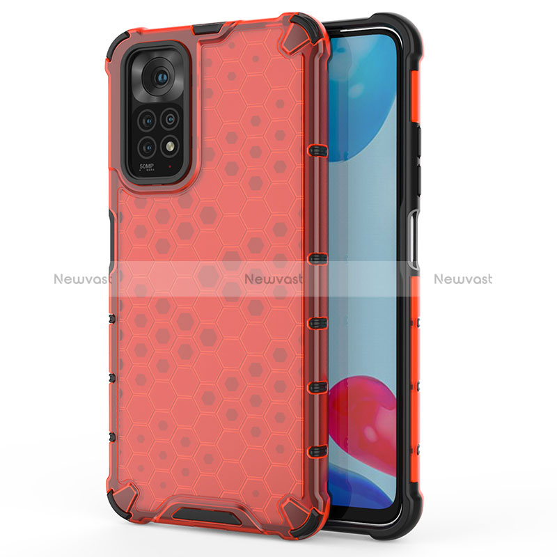 Silicone Transparent Frame Case Cover 360 Degrees AM1 for Xiaomi Redmi Note 11 4G (2022) Red