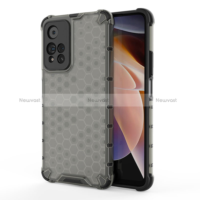 Silicone Transparent Frame Case Cover 360 Degrees AM1 for Xiaomi Redmi Note 11 Pro+ Plus 5G Black