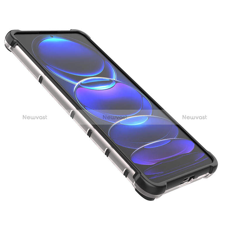 Silicone Transparent Frame Case Cover 360 Degrees AM1 for Xiaomi Redmi Note 12 Pro+ Plus 5G