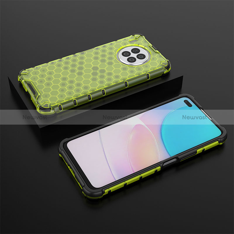 Silicone Transparent Frame Case Cover 360 Degrees AM2 for Huawei Honor 50 Lite Green