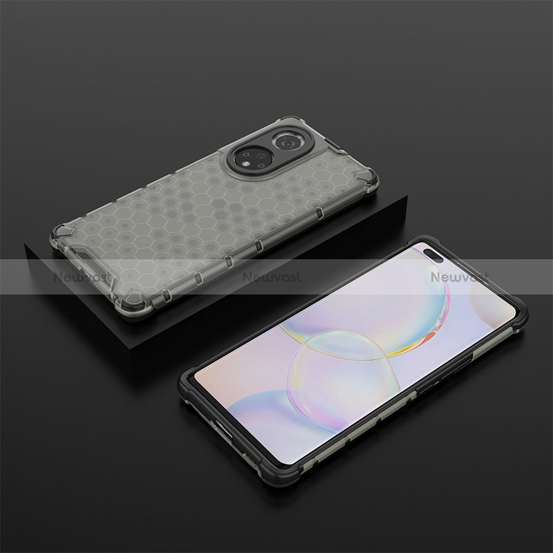 Silicone Transparent Frame Case Cover 360 Degrees AM2 for Huawei Honor 50 Pro 5G