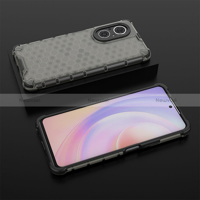 Silicone Transparent Frame Case Cover 360 Degrees AM2 for Huawei Honor 50 SE 5G Black