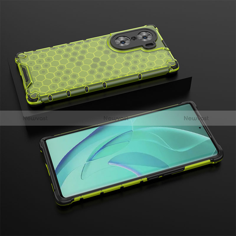 Silicone Transparent Frame Case Cover 360 Degrees AM2 for Huawei Honor 60 5G Green