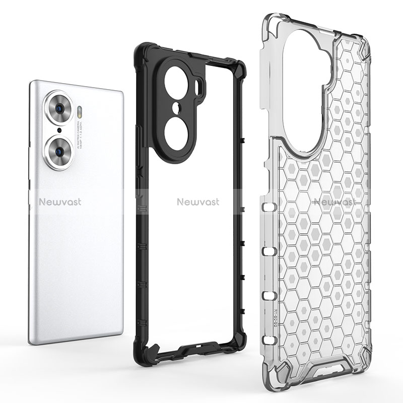 Silicone Transparent Frame Case Cover 360 Degrees AM2 for Huawei Honor 60 Pro 5G