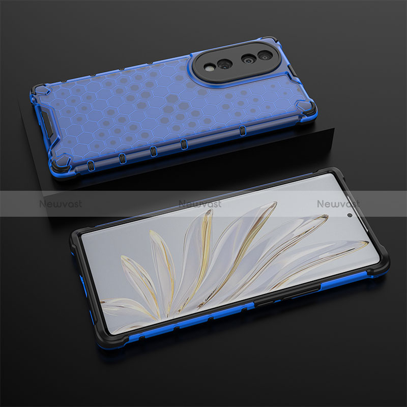 Silicone Transparent Frame Case Cover 360 Degrees AM2 for Huawei Honor 70 5G