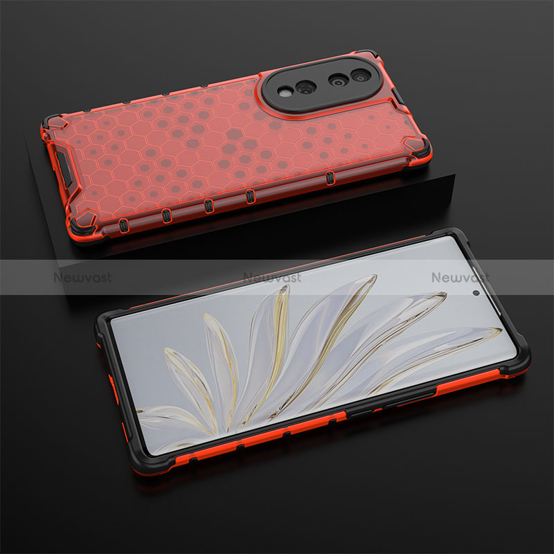 Silicone Transparent Frame Case Cover 360 Degrees AM2 for Huawei Honor 70 5G