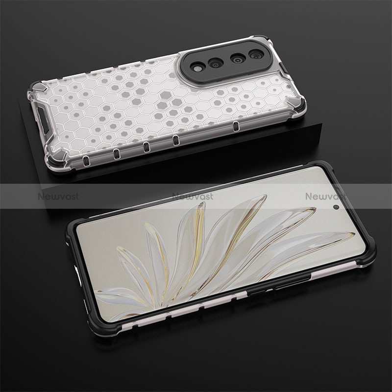 Silicone Transparent Frame Case Cover 360 Degrees AM2 for Huawei Honor 70 Pro 5G