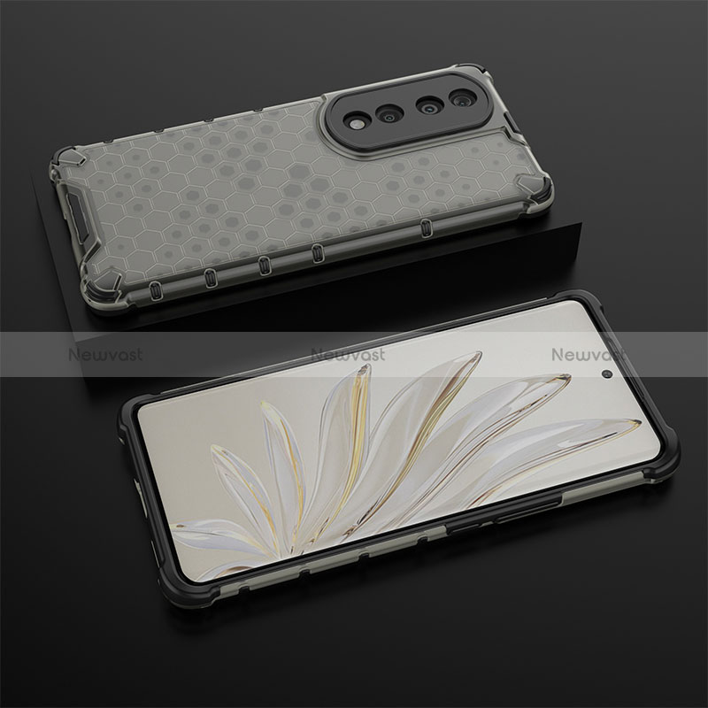 Silicone Transparent Frame Case Cover 360 Degrees AM2 for Huawei Honor 70 Pro 5G