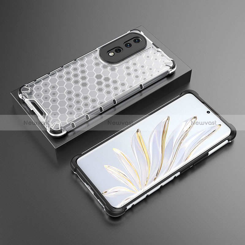 Silicone Transparent Frame Case Cover 360 Degrees AM2 for Huawei Honor 80 Pro 5G