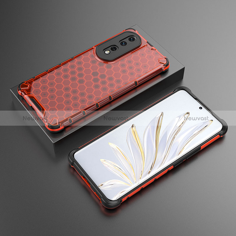 Silicone Transparent Frame Case Cover 360 Degrees AM2 for Huawei Honor 80 Pro 5G