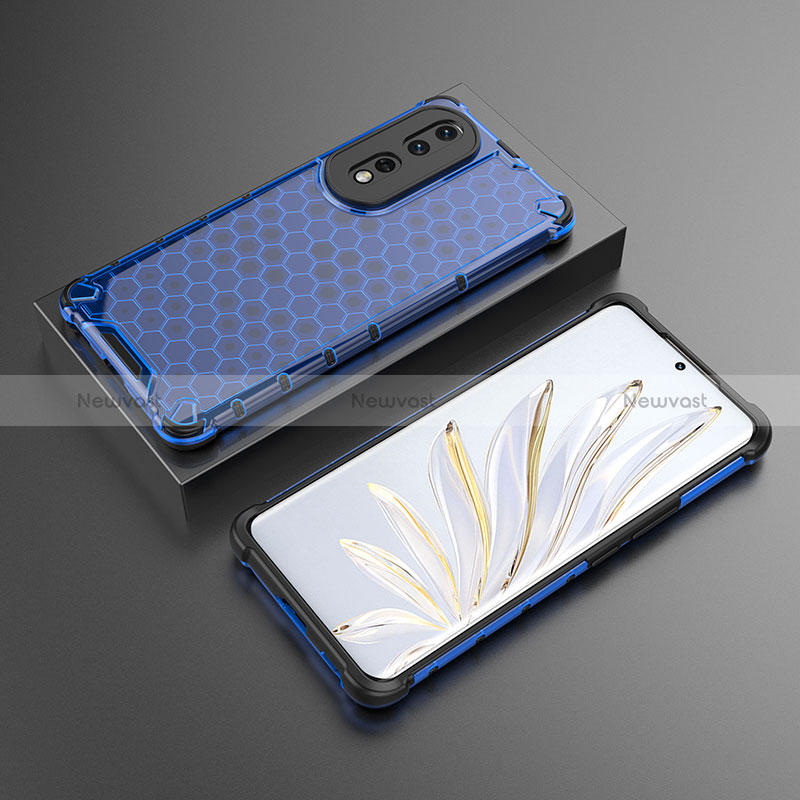 Silicone Transparent Frame Case Cover 360 Degrees AM2 for Huawei Honor 80 Pro 5G