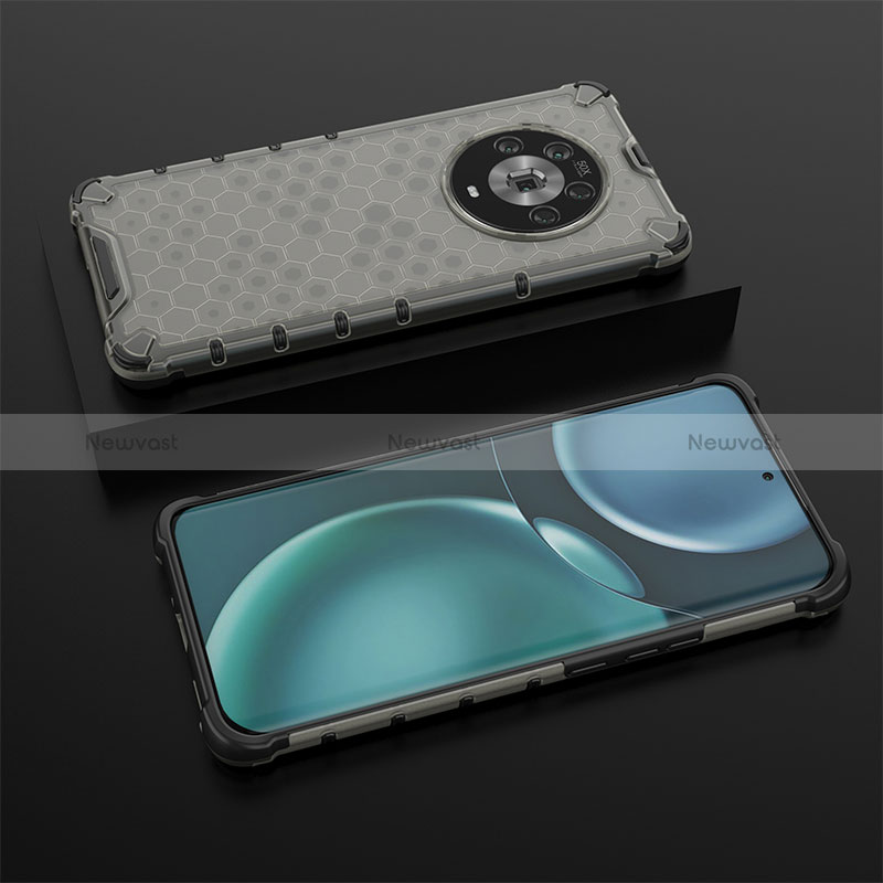 Silicone Transparent Frame Case Cover 360 Degrees AM2 for Huawei Honor Magic4 5G Black