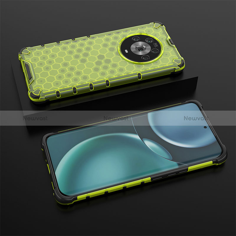 Silicone Transparent Frame Case Cover 360 Degrees AM2 for Huawei Honor Magic4 5G Green