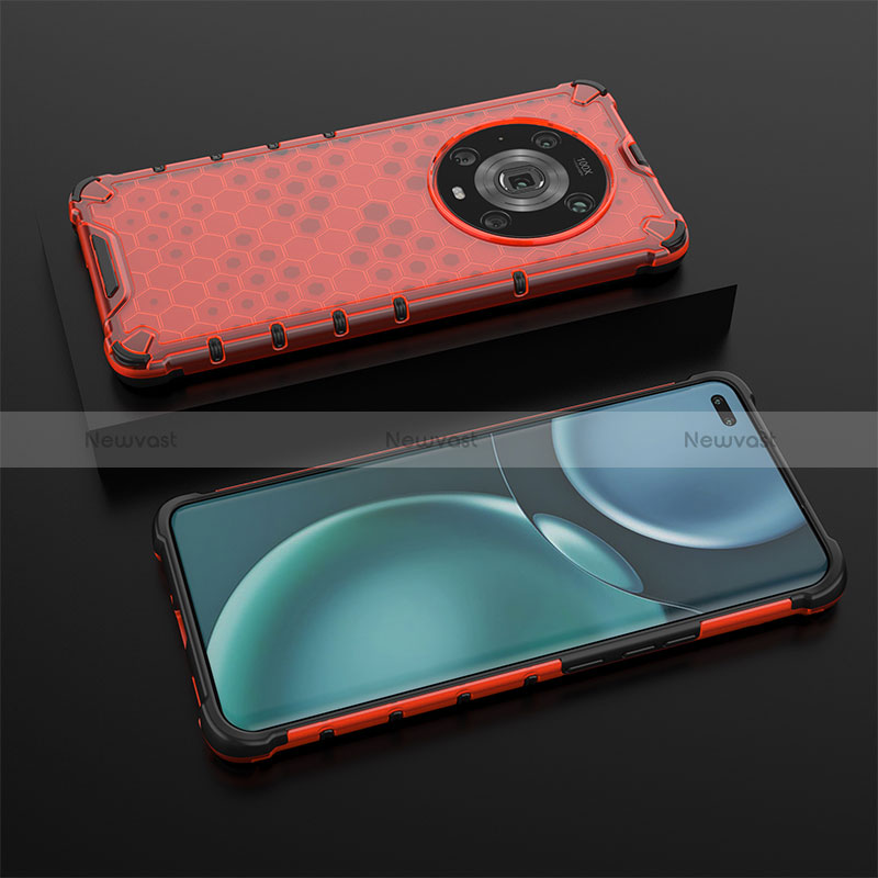 Silicone Transparent Frame Case Cover 360 Degrees AM2 for Huawei Honor Magic4 Pro 5G