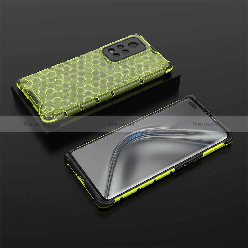 Silicone Transparent Frame Case Cover 360 Degrees AM2 for Huawei Honor V40 5G Green